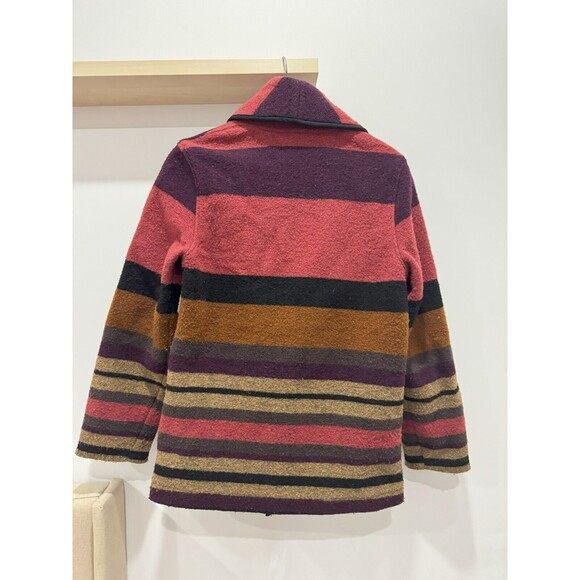 Scotch & Soda Mens S Red Striped Outdoor Equipment Wool Blanket Jacket Western - Picture 2 of 10